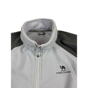 Camel Crown Womens Grey Full Zip Fleece Jacket Mock Neck Size Medium